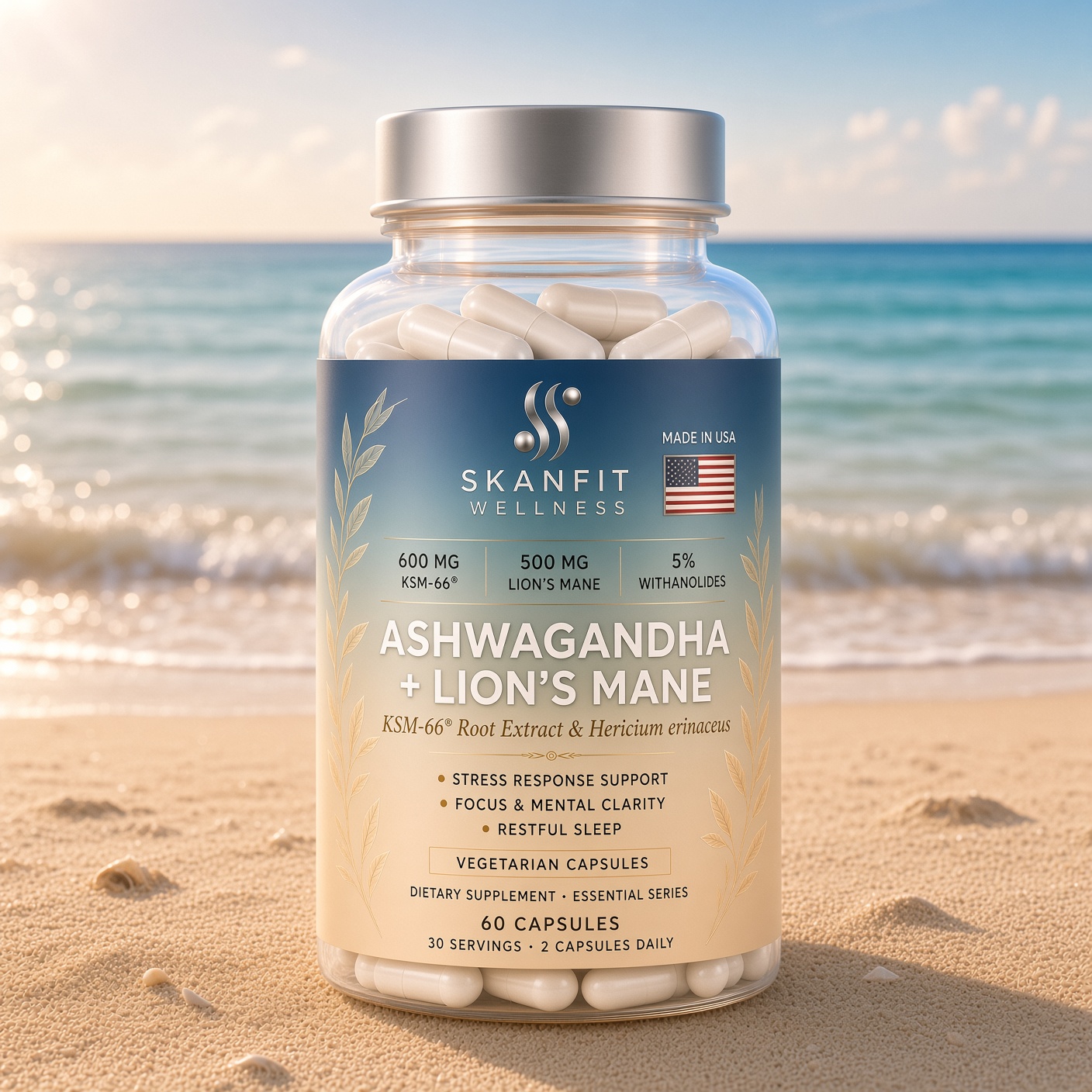 SKANFIT Ashwagandha + Lion's Mane · frente