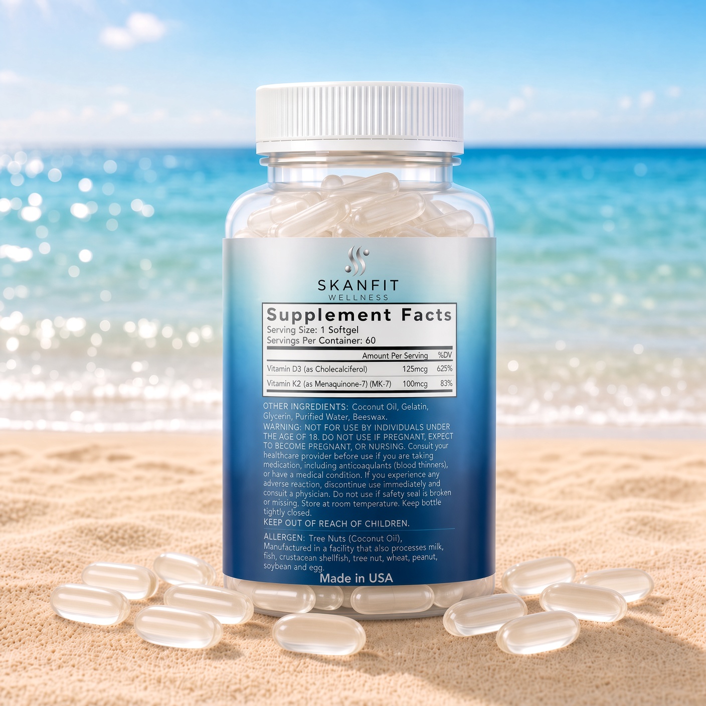 SKANFIT Vitamina D3 + K2 · reverso