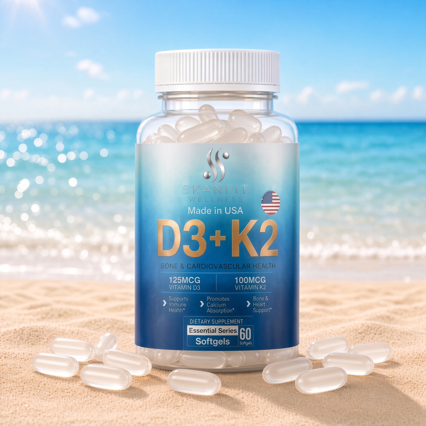 SKANFIT Vitamina D3 + K2 · frente