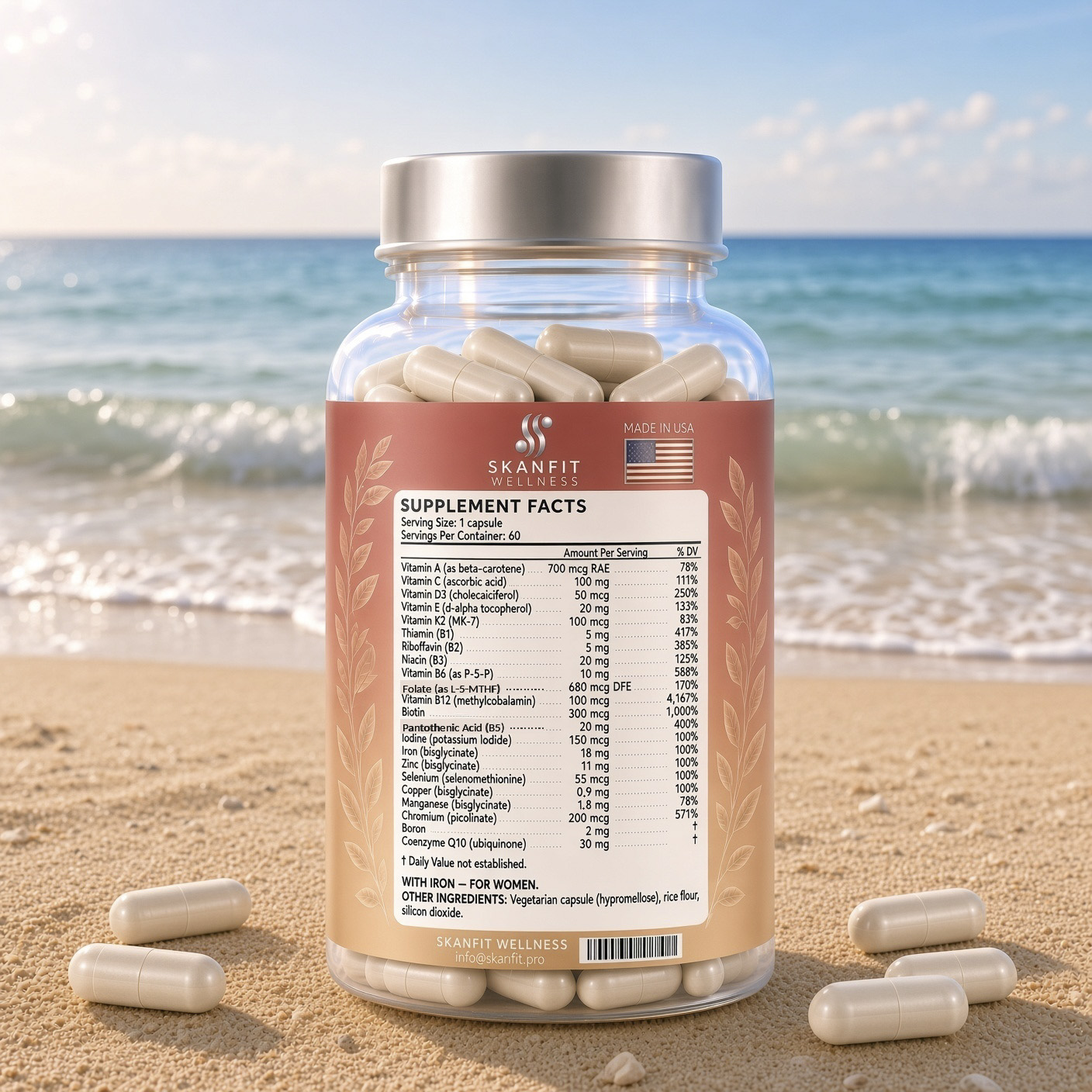 SKANFIT Multivitamínico Mujer · reverso